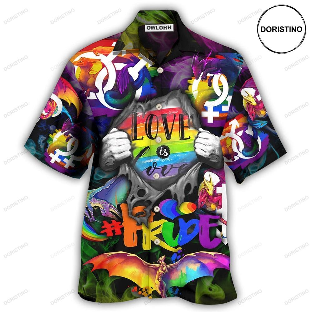 Lgbt Love Is Love Pride Hand Awesome Hawaiian Shirt