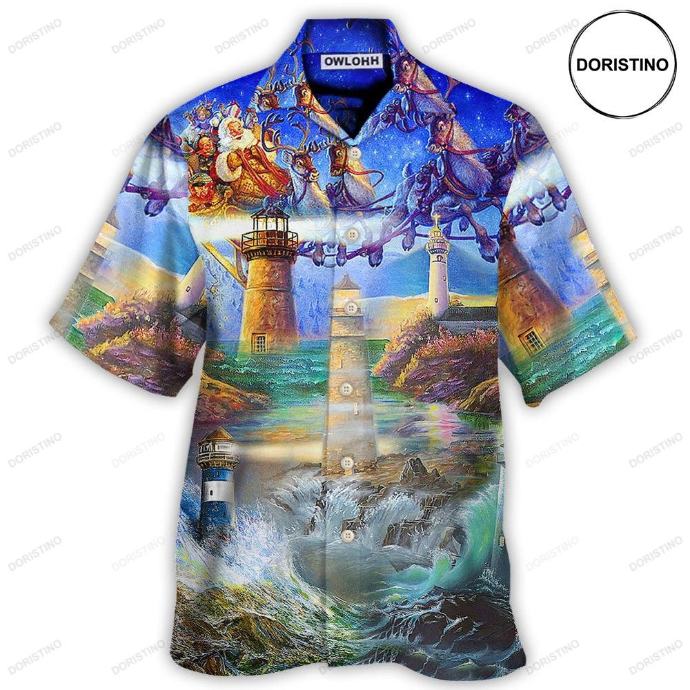 Lighthouse Christmas Shine Your Light In Storm And Darkness Limited Edition Hawaiian Shirt