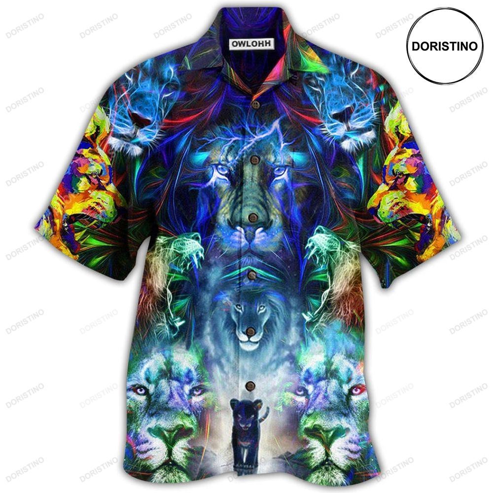 Lion Be Coming King With Colorful Pattern Limited Edition Hawaiian Shirt