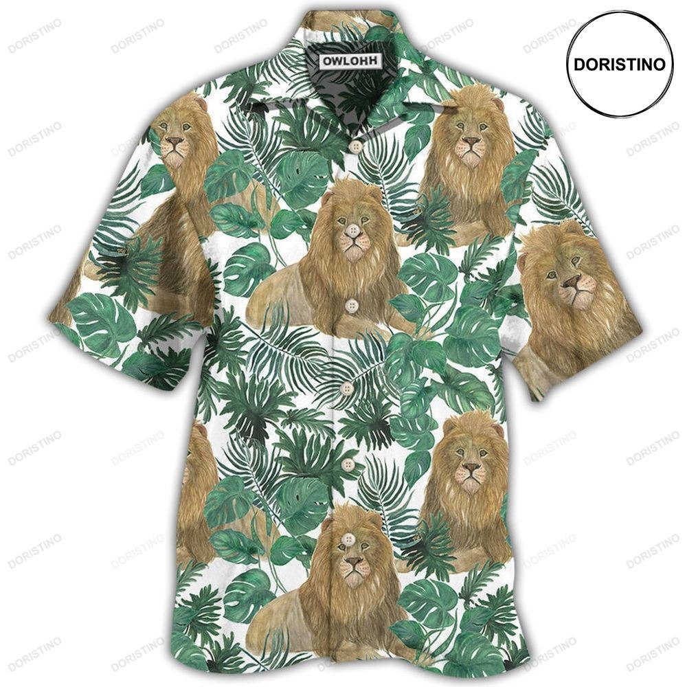 Lion So Cute With Tropical Leaf Limited Edition Hawaiian Shirt