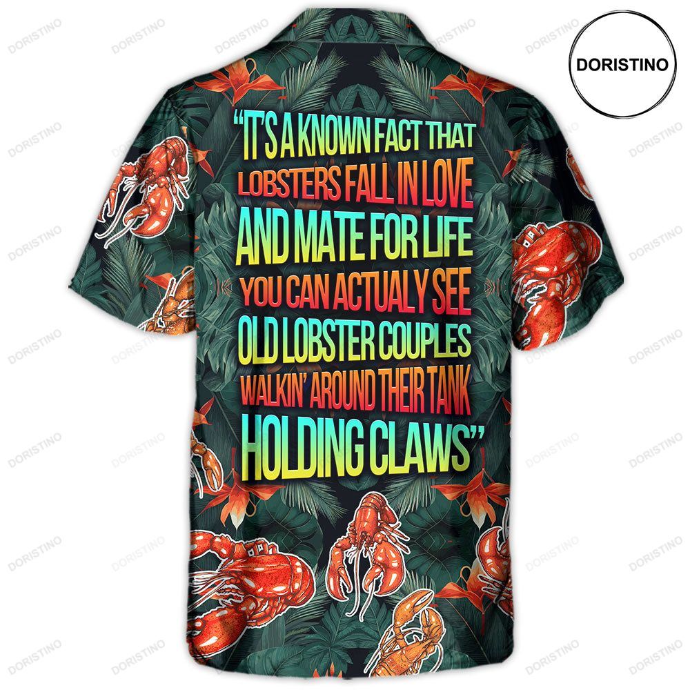 Lobster It's A Known Fact That Lobsters Fall In Love Tropical Vibe Amazing Limited Edition Hawaiian Shirt