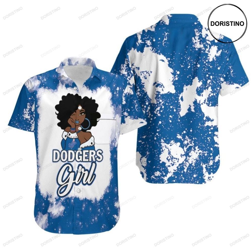 Los Angeles Dodgers Girl African Girl Mlb Team Allover Design Gift For Los Angeles Dodgers Fans Awesome Hawaiian Shirt