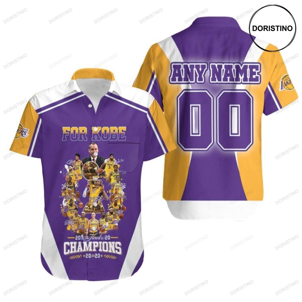 Los Angeles Lakers For Kobe 2020 Champions Legend Team Basketball Nba 3d Custom Name Number For Lakers Fans Hawaiian Shirt