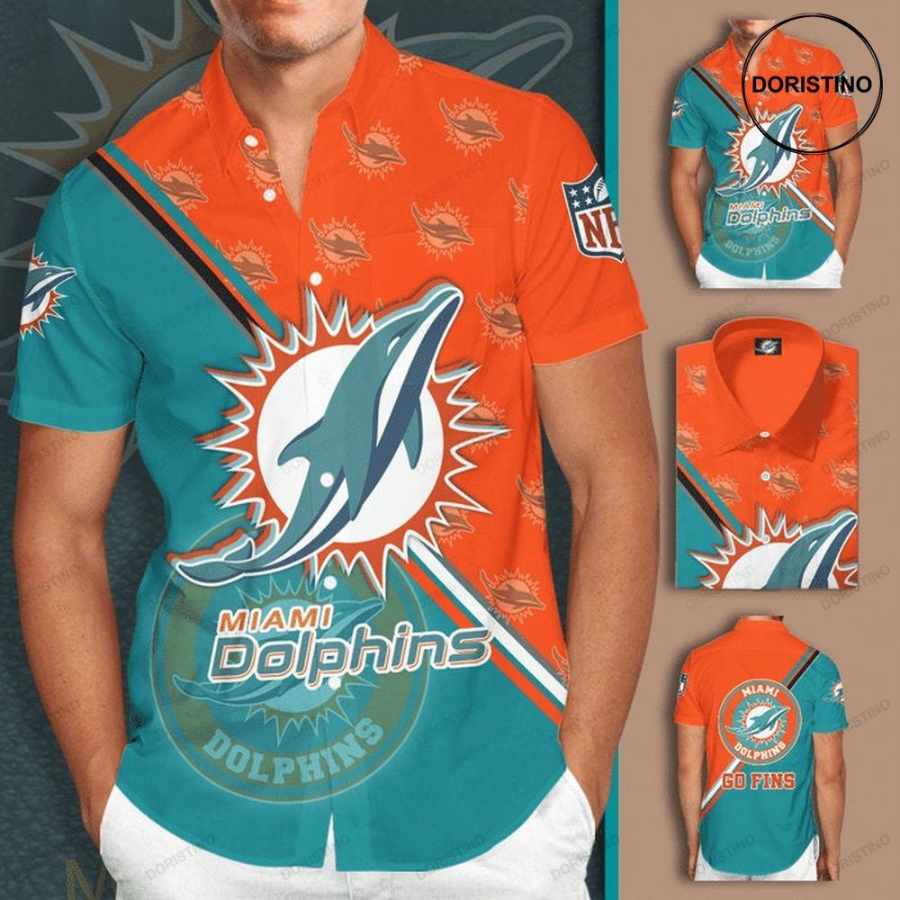 Miami Dolphins Short Sleeve Hgi058 Awesome Hawaiian Shirt
