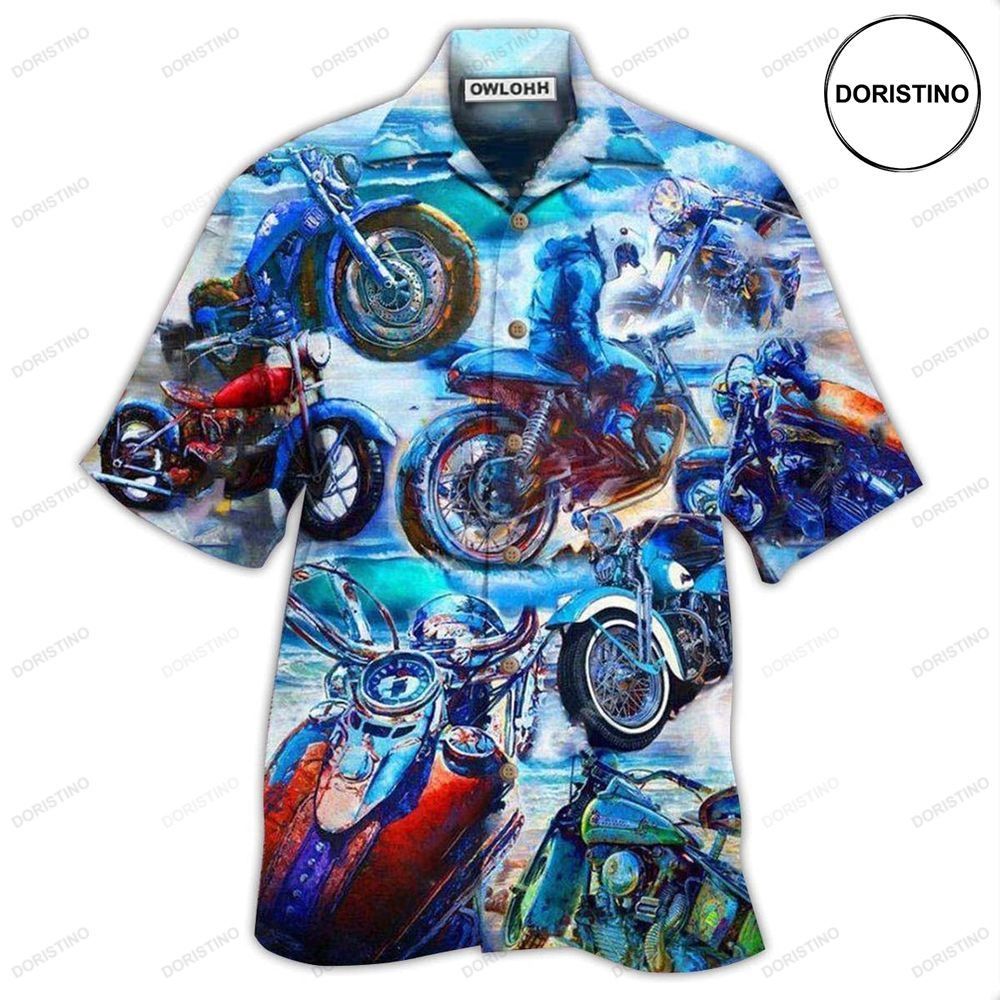 Motorcycle Let's Take A Ride To The Beach Blue Limited Edition Hawaiian Shirt