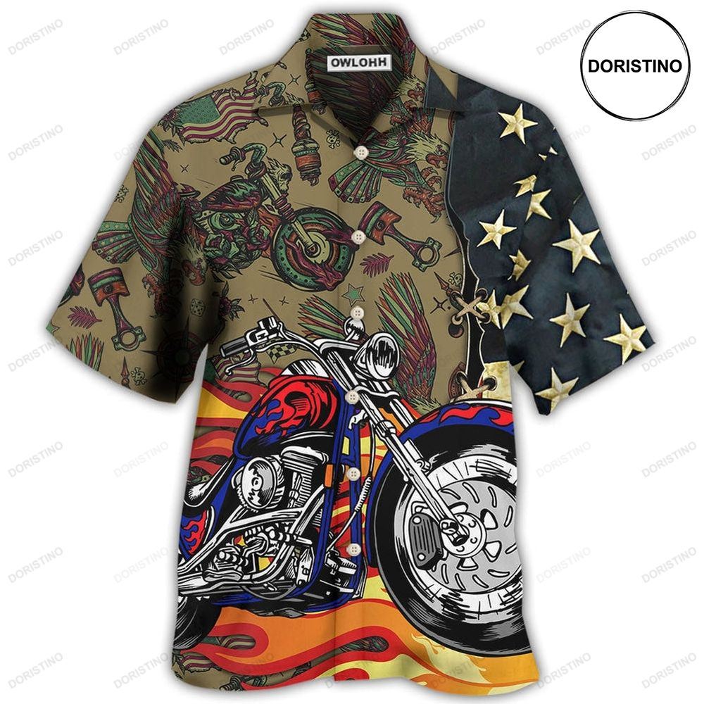 Motorcycle Us Flag Limited Edition Hawaiian Shirt