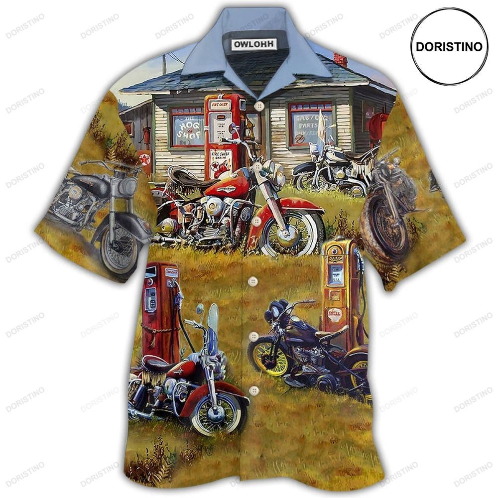 Motorcycle Vintage Shop Grass Limited Edition Hawaiian Shirt