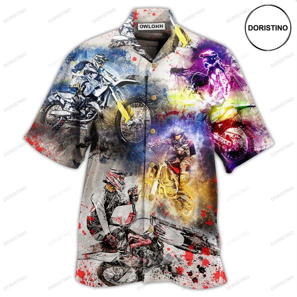 Motorcycle Where The Road Ends The Fun Begins Mix Color Hawaiian Shirt