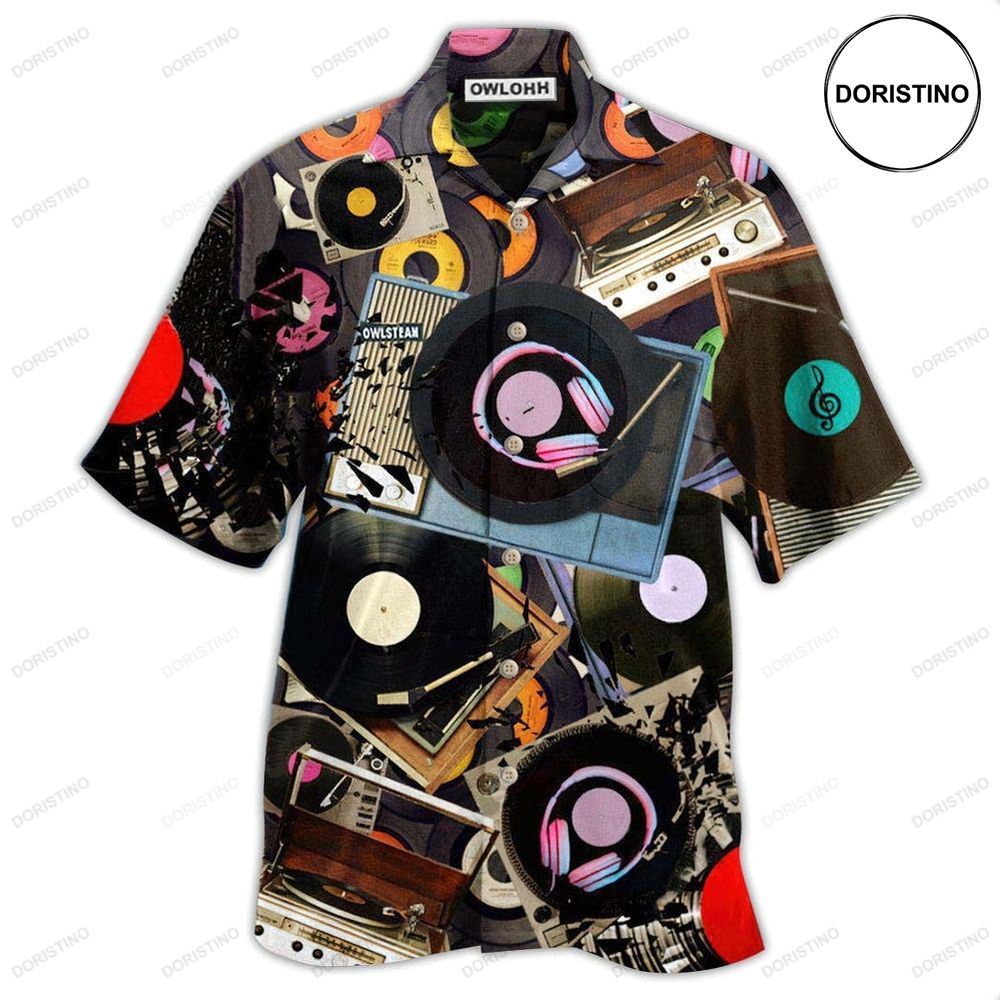 Music Every Shalala Melody On Record Players Awesome Hawaiian Shirt