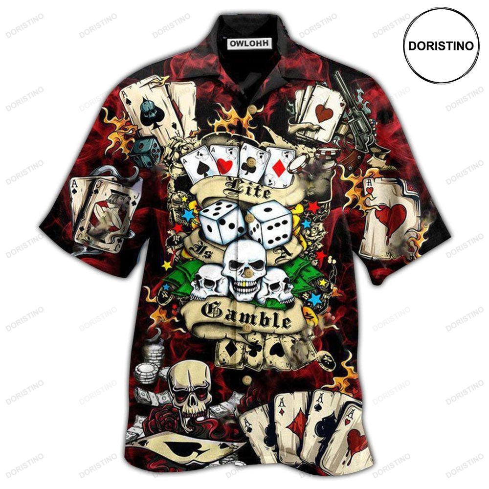 Poker Gambling Poker Take The Risk Or Lose The Chance Limited Edition Hawaiian Shirt