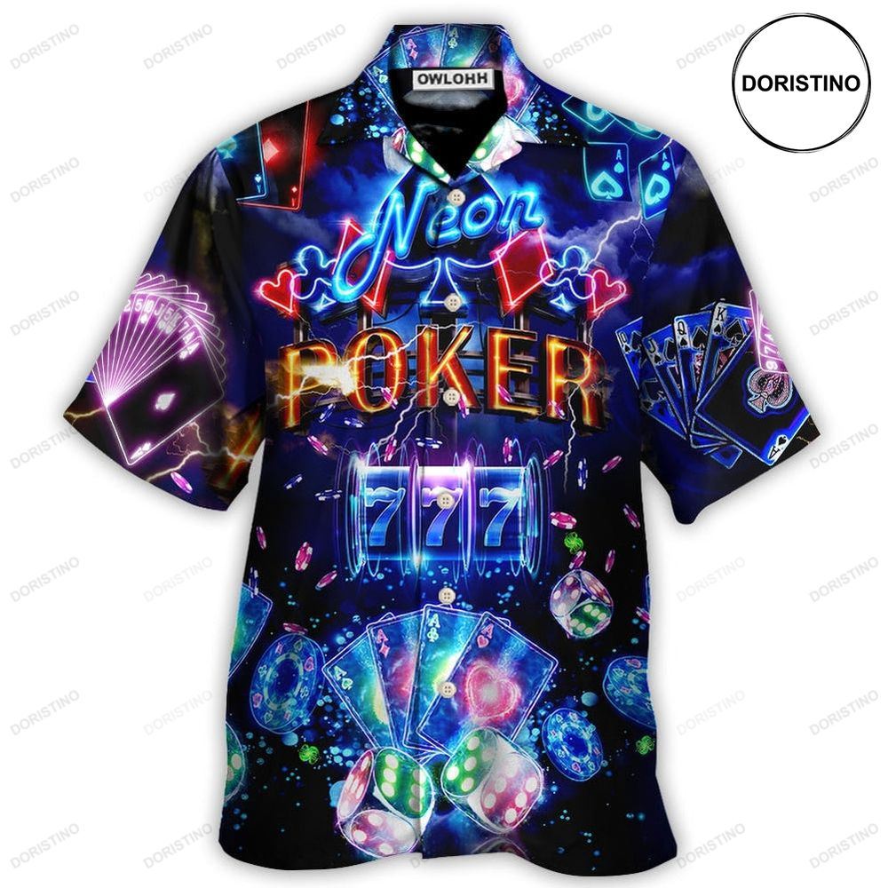 Poker Neon Casino Slot Machine With Jackpot Limited Edition Hawaiian Shirt
