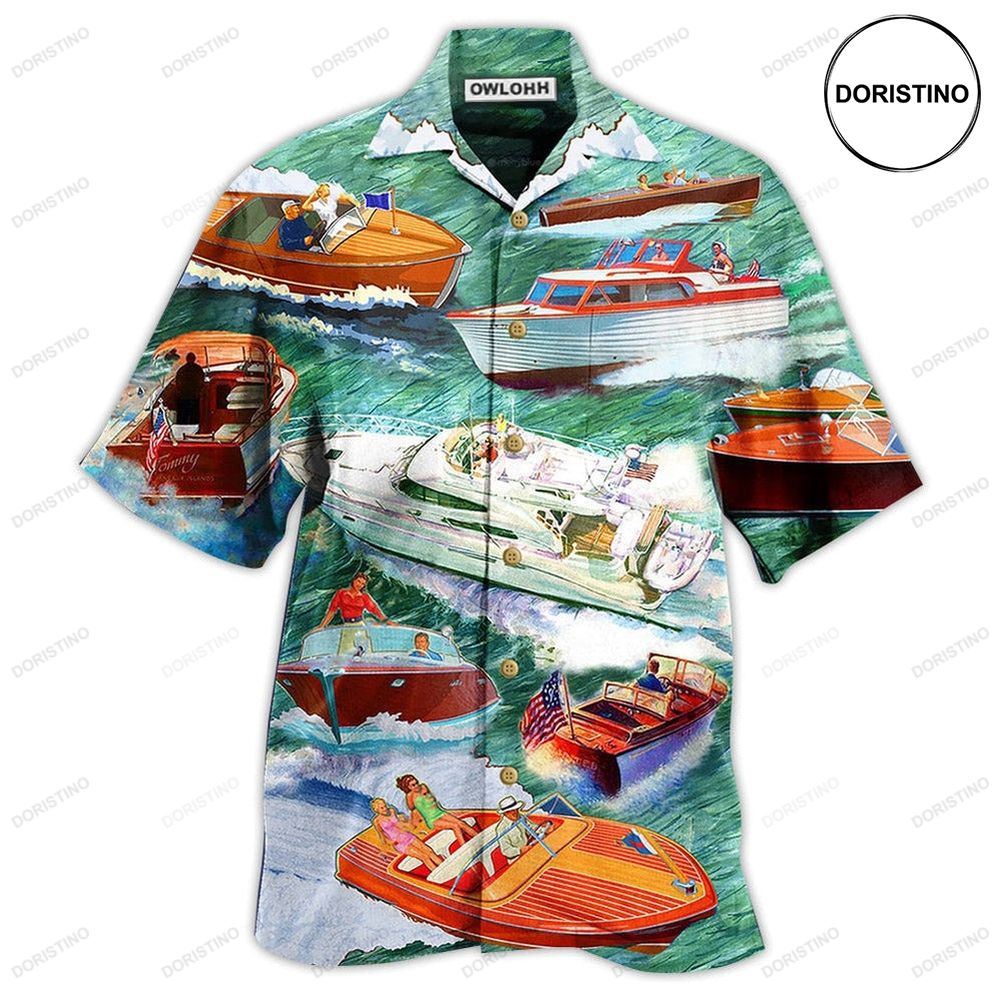 Pontoon Love It Waves Hawaiian Shirt