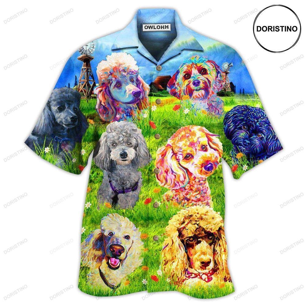 Poodle In The Beautiful Grass Field Hawaiian Shirt