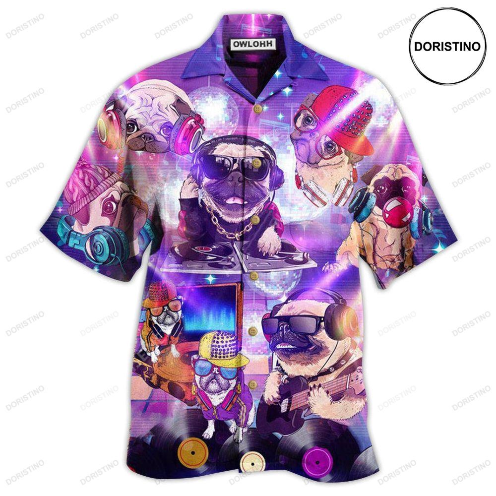Pug Dog Feeling Music With Pugs Limited Edition Hawaiian Shirt