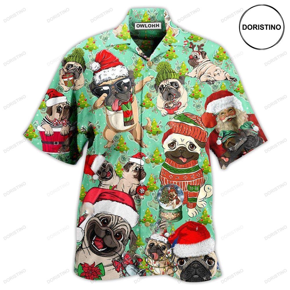 Pug Dog Merry Pugmas Hawaiian Shirt