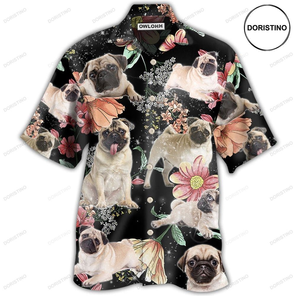 Pug Tropical Floral Limited Edition Hawaiian Shirt