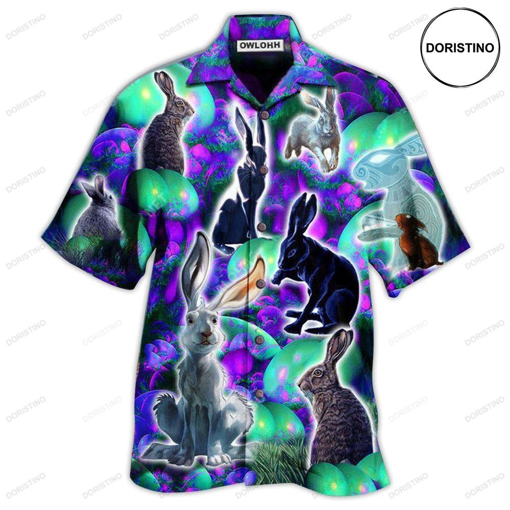 Rabbit Get Egg Cited For Easter Awesome Hawaiian Shirt
