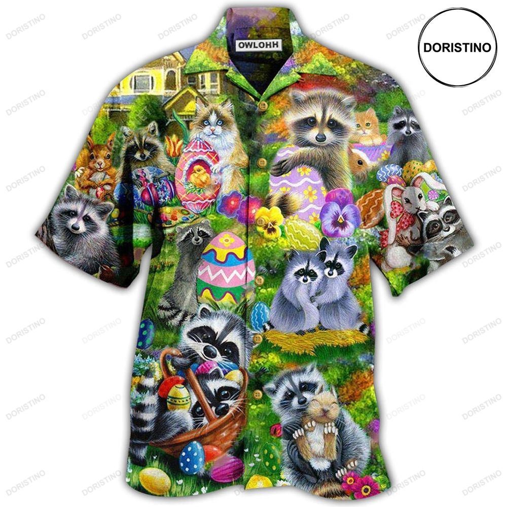 Raccoon Animals I Am Just Here For The Eggs Harmony Limited Edition Hawaiian Shirt