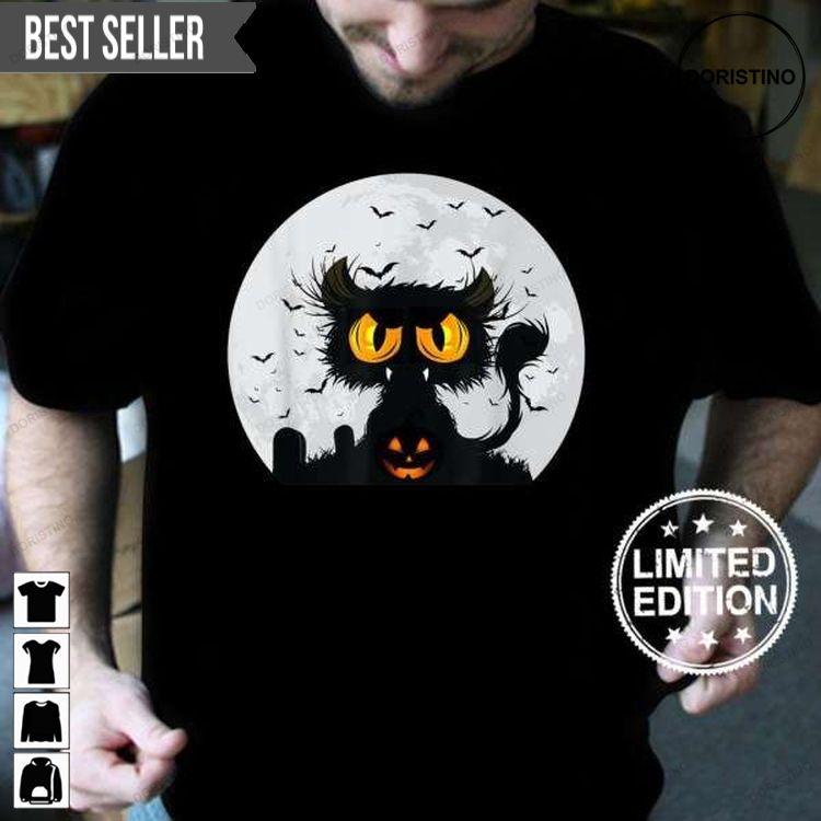 Black Cat Halloween Moon For Men And Women Doristino Trending Style