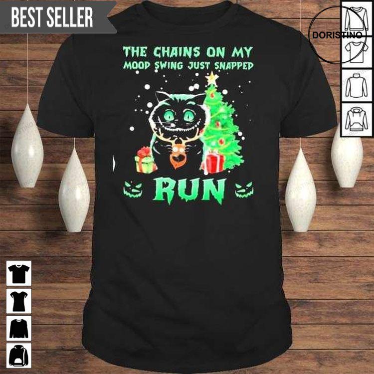 Black Cat Hug Reindeer The Chains On My Mood Swing Just Snapped Run Merry Christmas For Men And Women Doristino Limited Edition T-shirts