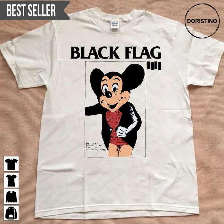 Black Flag Mickey Rock Band Short-sleeve Doristino Trending Style