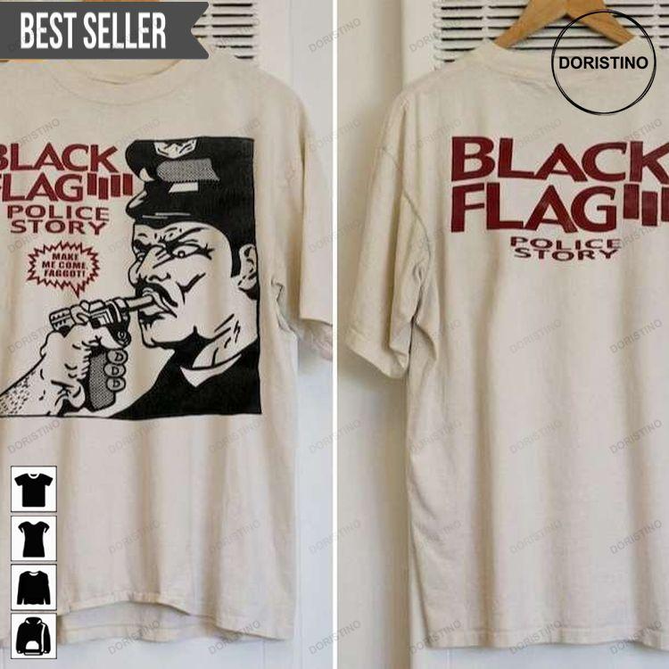 Black Flag Police Story 1981 Short-sleeve Doristino Trending Style
