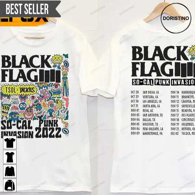 Black Flag The So-cal Punk Invasion Tour Doristino Limited Edition T-shirts