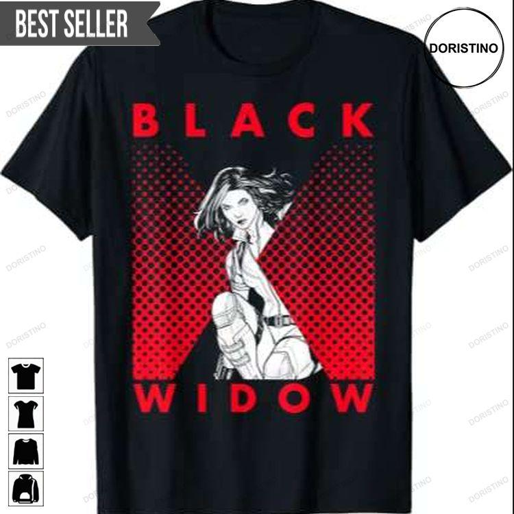 Black Widow Marvel Halftone Portrait Doristino Trending Style