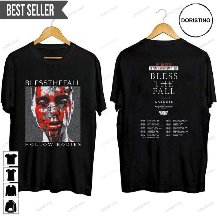 Blessthefall Hollow Bodies Tenth Anniversary Tour 2023 Concert Short-sleeve Doristino Limited Edition T-shirts