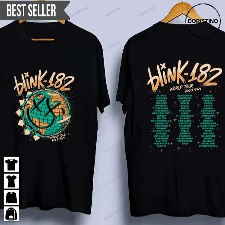 Blink 182 The World Tour 2023-2024 Short-sleeve Doristino Awesome Shirts