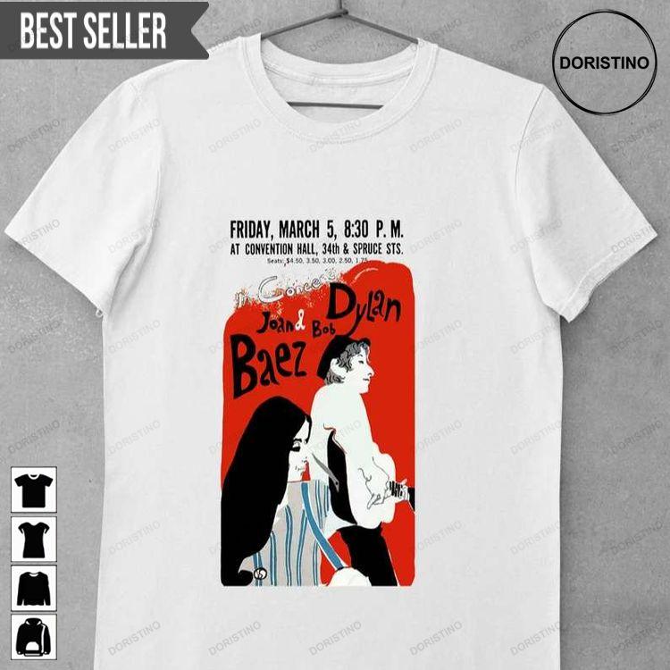 Bob Dylan Joan Baez Poster Doristino Limited Edition T-shirts