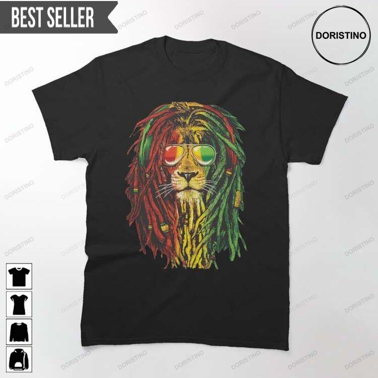 Bob Marley Cool Rasta Lion Of Judah Art Dreadlock Rastafari Unisex Doristino Limited Edition T-shirts