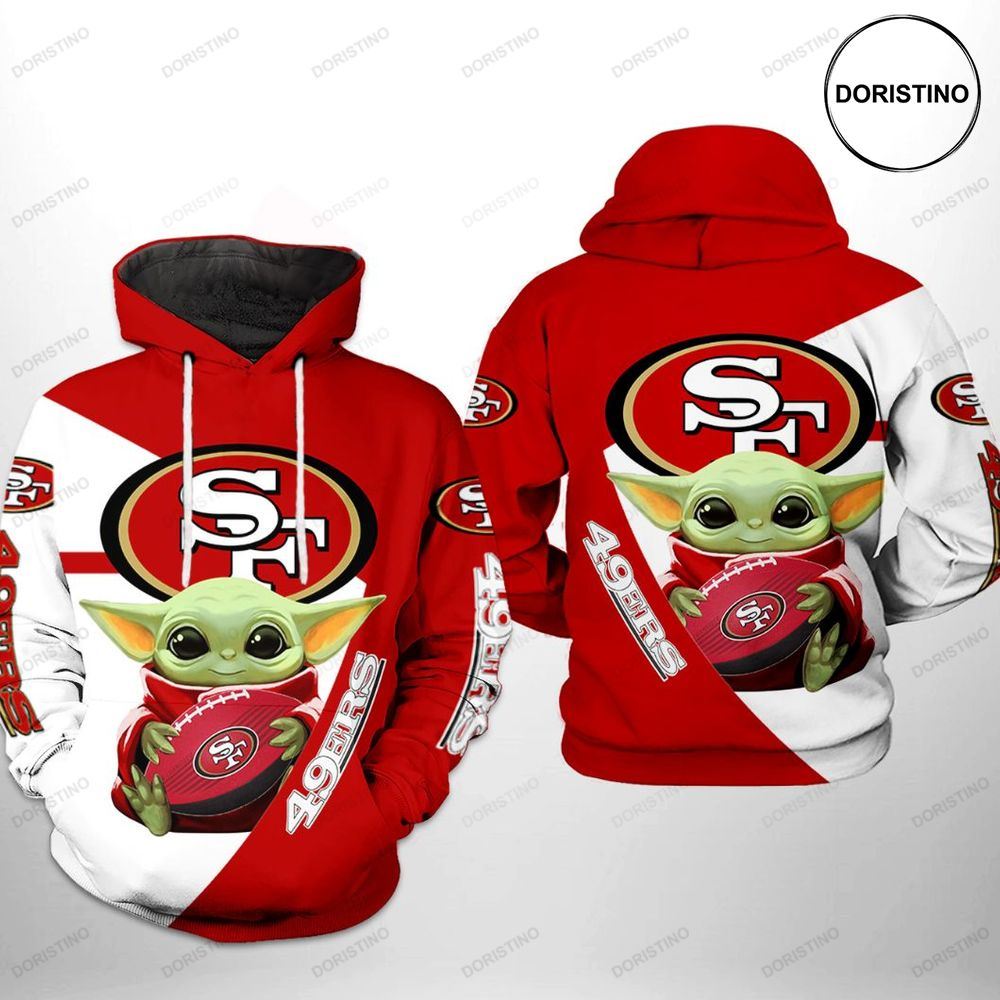 San Francisco 49ers Nfl Baby Yoda Team Awesome 3D Hoodie