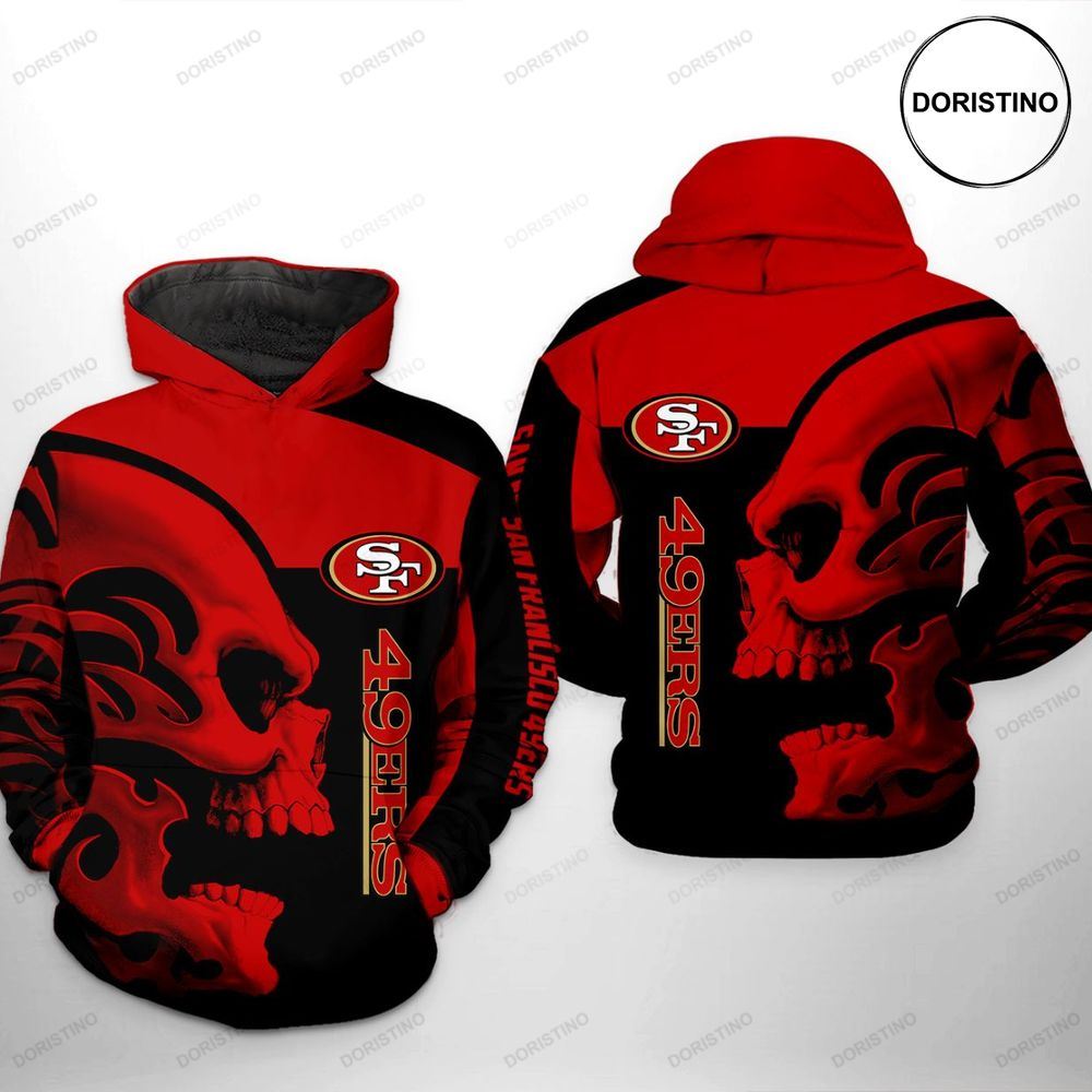 San Francisco 49ers Nfl Skull Limited Edition 3d Hoodie