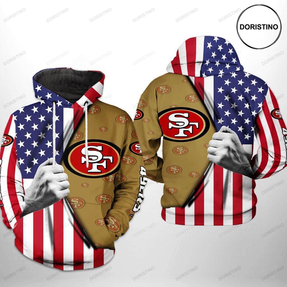 San Francisco 49ers Nfl Us Flag Team Limited Edition 3d Hoodie