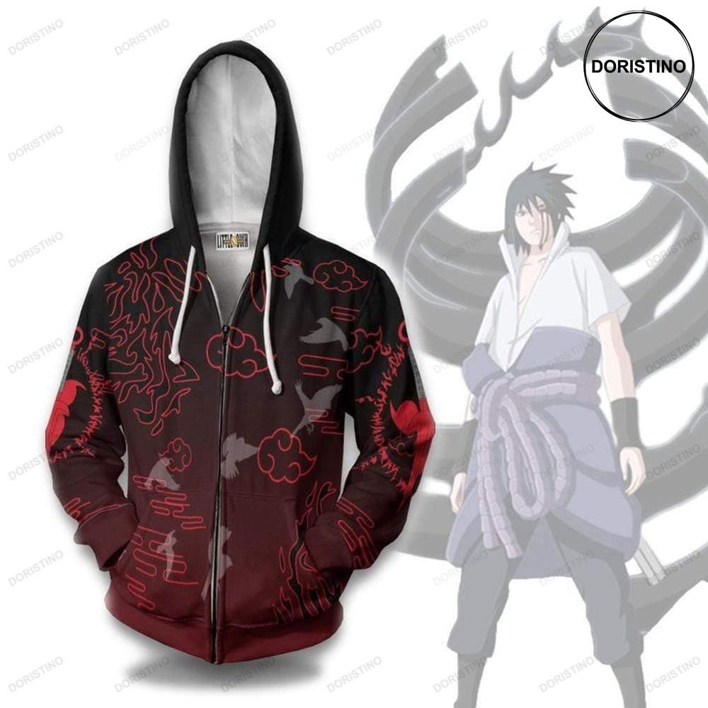 Sasuke Uchiha Clan Cosplay Custom Nrt Clothes Anime Outfit All Over Print Hoodie