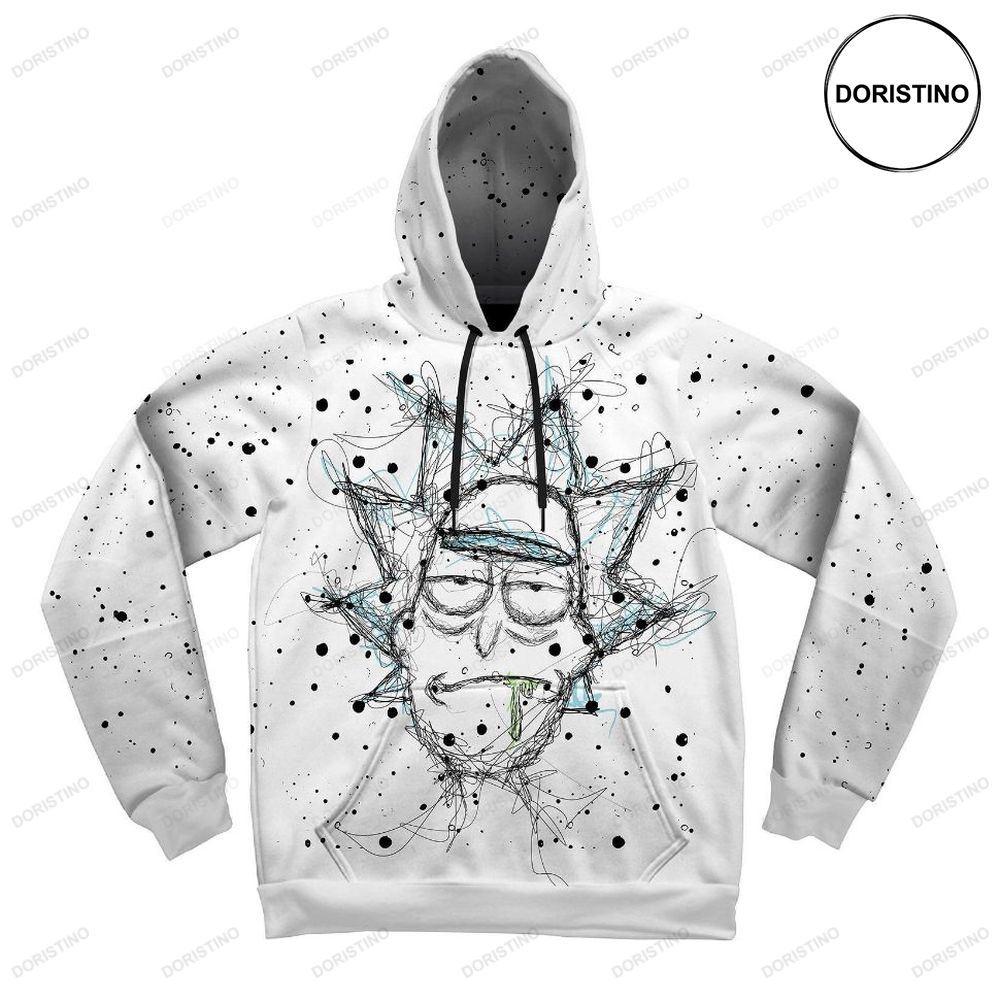 Scribble Rick Cartoon And Morty Gift Limited Edition 3d Hoodie