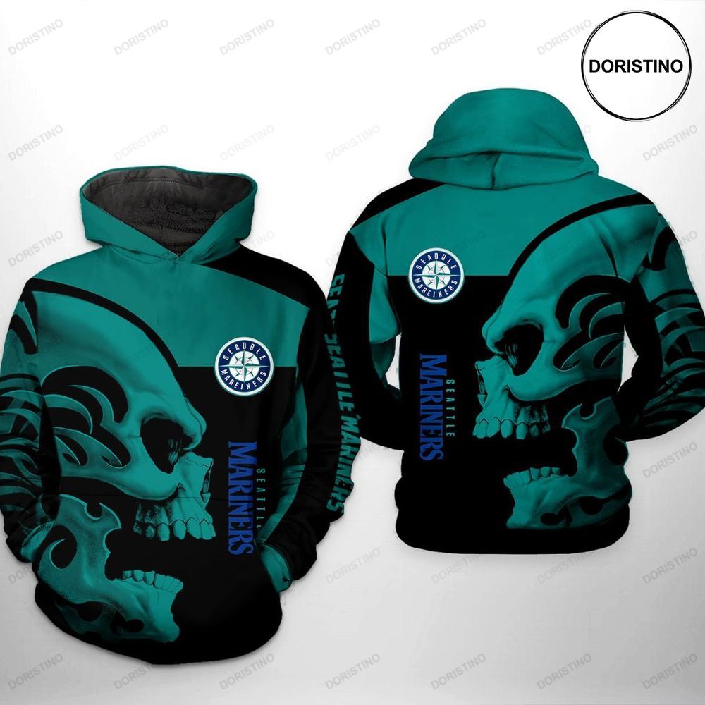 Seattle Mariners Mlb Skull Limited Edition 3d Hoodie