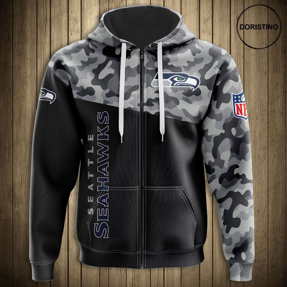 Seattle Seahawks Military Camo S Awesome 3D Hoodie