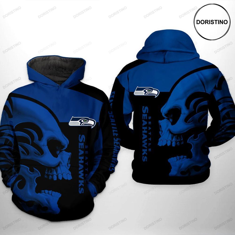 Seattle Seahawks Nfl Skull Limited Edition 3d Hoodie
