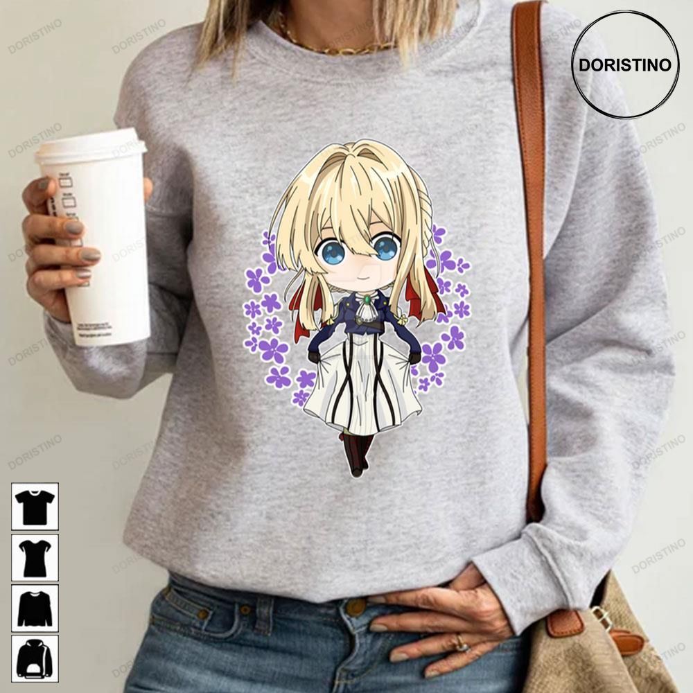 Purle Flower Background Violet Evergarden Awesome Shirts