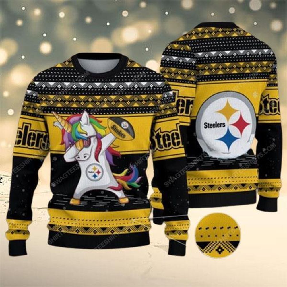 Unicorn And Pittsburgh Steelers Ugly Christmas Sweater Nfl…