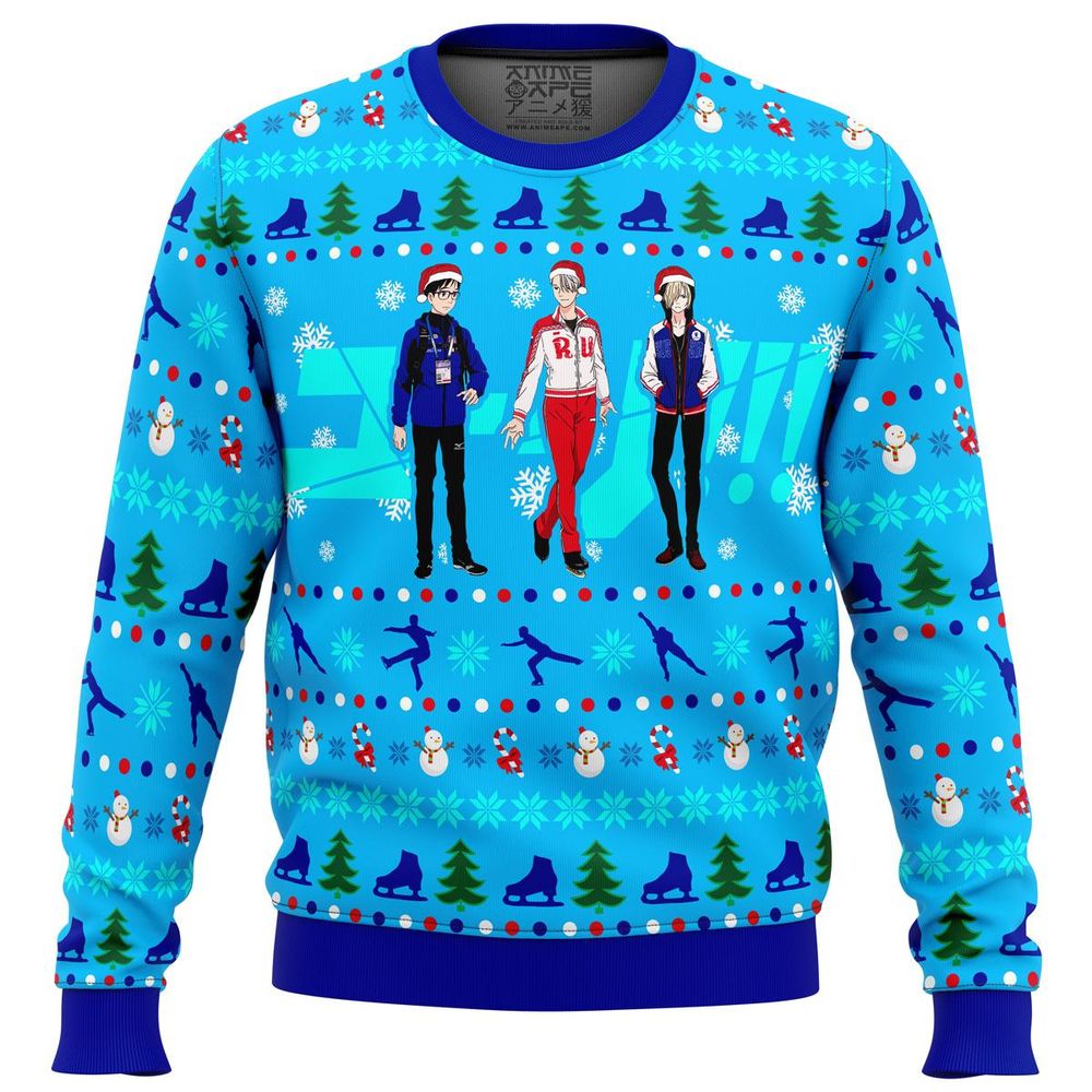Yuri On Ice The Top 3 Ice Skaters Ugly Christmas Sweater