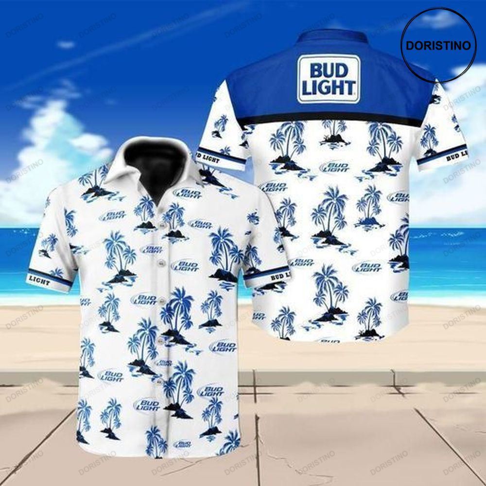 Bud Light Beer Floral Hawaiian Shirt