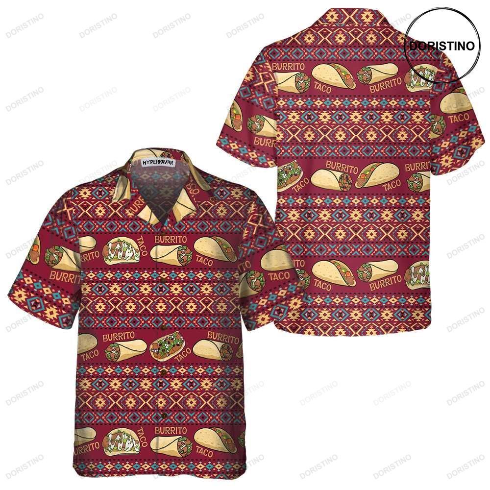 Burgundy Taco Mexican Folk Taco Funny Taco For Men And Women Taco Gift For Tac Hawaiian Shirt