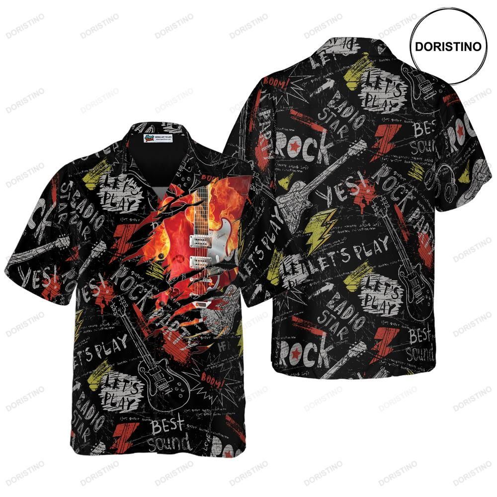 Burned Electric Guitar Limited Edition Hawaiian Shirt