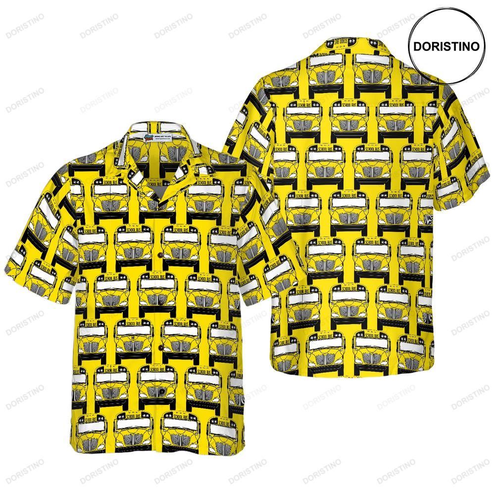 Bus Driver School Bus Pattern Limited Edition Hawaiian Shirt