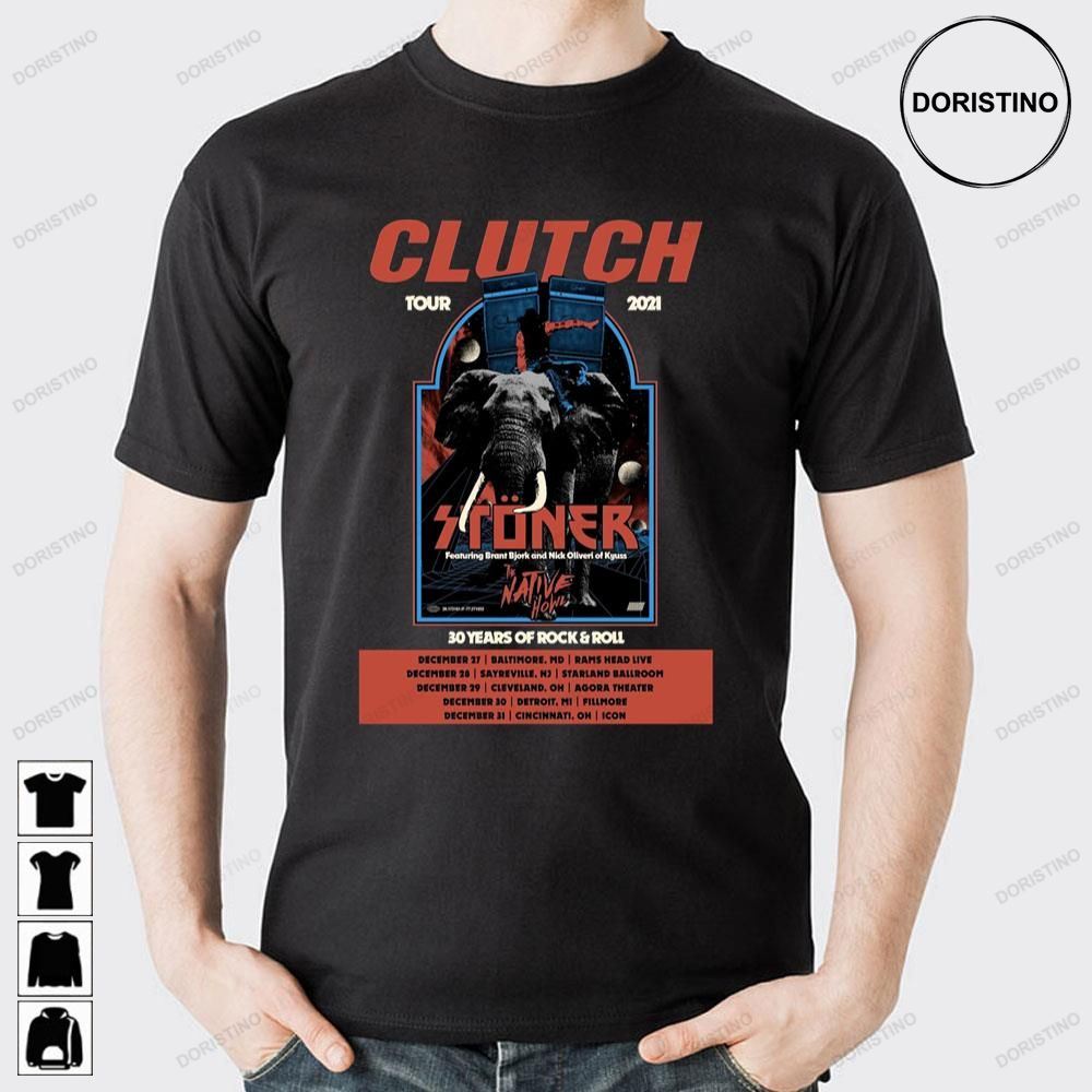 30 Years Of Rock And Roll Clutch 2021 Limited Edition T-shirts
