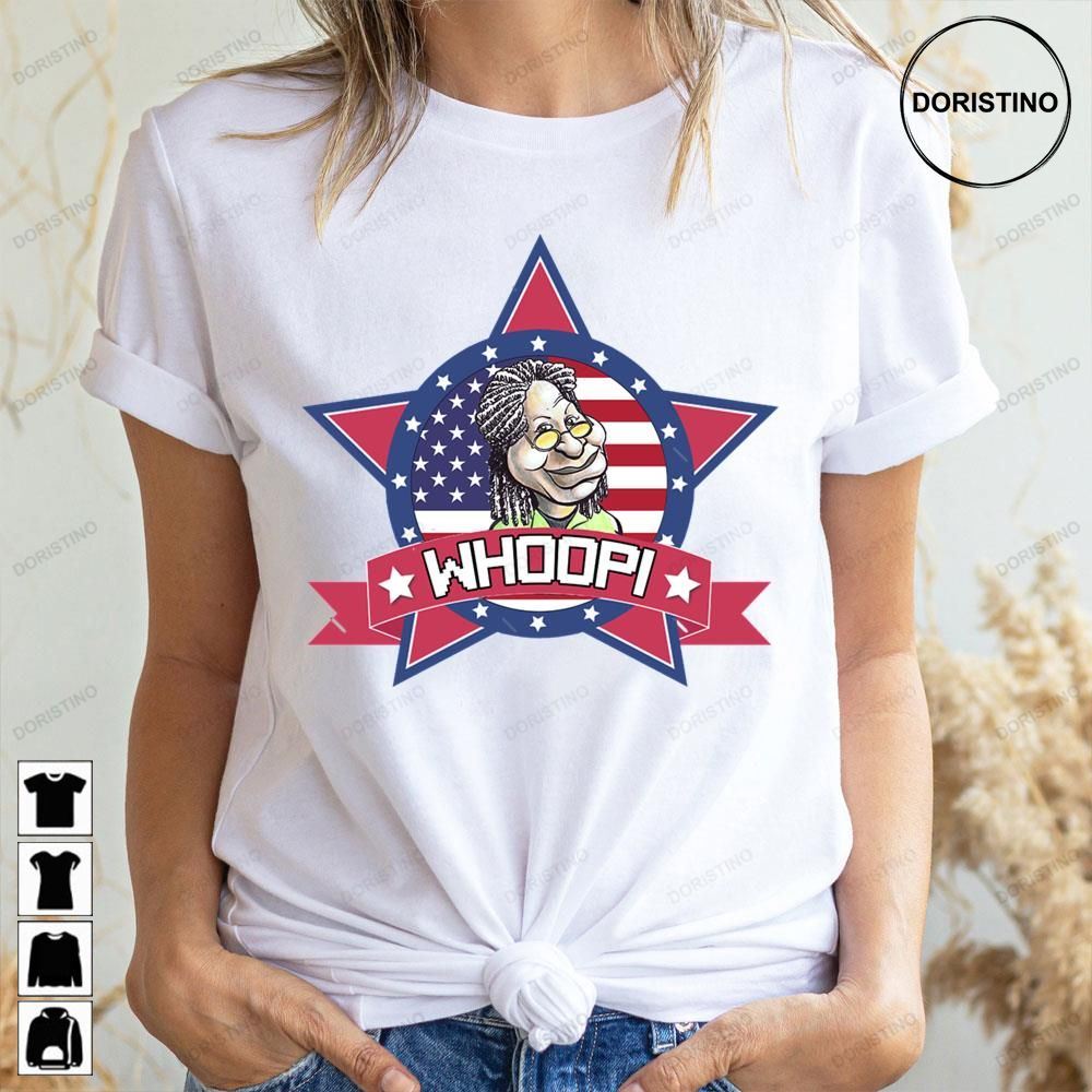 America Flag Background Whoopi Goldberg Awesome Shirts