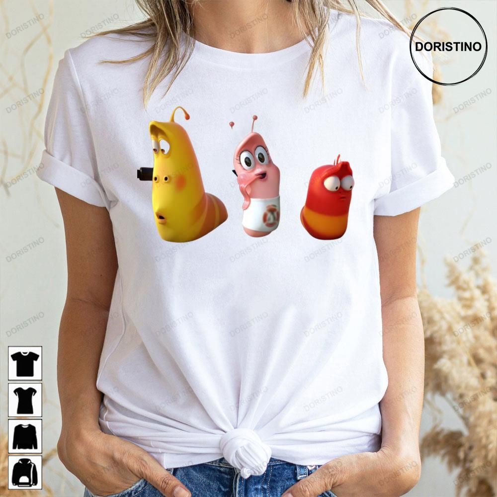 Yellow Pink And Red Larva Cartoon Limited Edition T-shirts